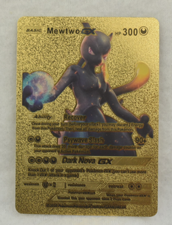Pokemon Card 2020 Pokemon Mewtwo GX hp 300 Gold Card Fan Art Rare Promo - Image 1