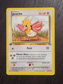 1st Edition Spearow Jungle Pokemon Card NM/LP 62/64 Common #2 - Image 1