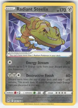 Radiant Steelix 124/196 Pokemon TCG SWSH11: Lost Origin NM - Image 1