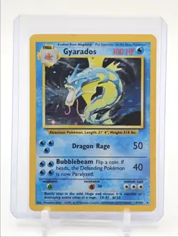 GYARADOS 1999 POKEMON ORIGINAL BASE SET RARE HOLO 6/102 Q5282 - Image 1