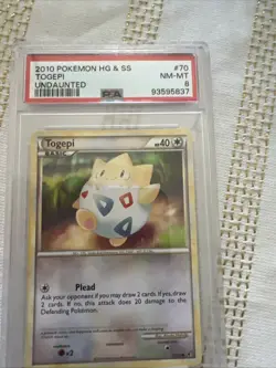 Togepi Undaunted Non Holo 70/90 HeartGold & SoulSilver Pokemon TCG Common PSA 8 - Image 1