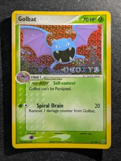 2005 Pokemon GOLBAT #31/107 EX DEOXYS Uncommon Holo Grass Vintage English - Image 1