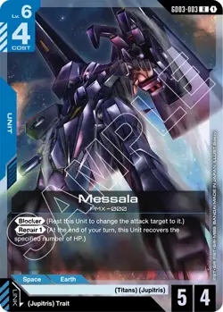 GUNDAM CARD GAME GD03-003 MESSALA (R) FOIL CARD - STEEL REQUIEM - Image 1