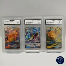 Pokemon • Hidden Fates Promo • GMA/PSA 10 • Charizard Gyarados Raichu • HOLO LOT - Image 1