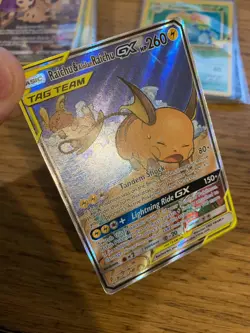 Raichu & Alolan Raichu GX (221/236) Unified Minds Tag Team Alt Art Pokemon Card! - Image 3