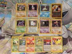Vintage Pokemon Card Lot WOTC Holo Fossil Gym Rocket Hitmonchan Mewtwo Entei - Image 1