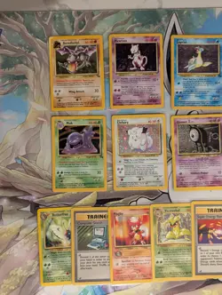 Vintage Pokemon Card Lot WOTC Holo Fossil Gym Rocket Hitmonchan Mewtwo Entei - Image 3