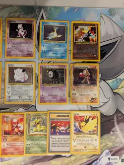 Vintage Pokemon Card Lot WOTC Holo Fossil Gym Rocket Hitmonchan Mewtwo Entei - Image 4