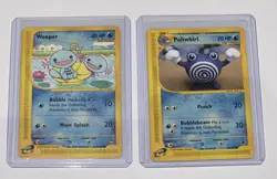 Pokemon e-Card Lot 2 Cards Wooper & Poliwhirl 2002 Nintendo TCG (MP) - Image 1