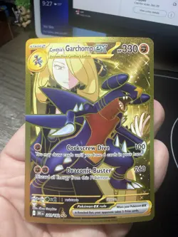 Cynthia's Garchomp ex English Pokemon Card 241/182 Hyper Rare Gold 2025 - Image 3