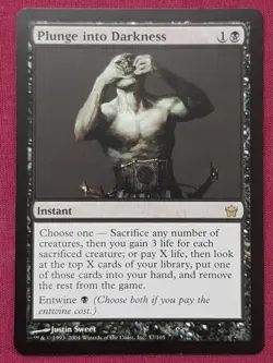 Magic The Gathering FIFTH DAWN PLUNGE INTO DARKNESS black card MTG - Image 1