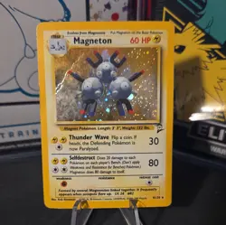 Magneton 9/130 Base Set 2 WOTC Holo Rare Vintage Pokemon Card (Creased) - Image 1