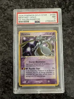 Mewtwo Gold Star Holon Phantoms Holo Card PSA 7 - Image 1