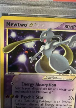 Mewtwo Gold Star Holon Phantoms Holo Card PSA 7 - Image 3