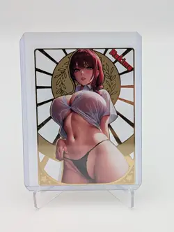Makima Chainsaw Man Waifu Bikini Gold Metal Card Goddess Story Doujin Anime CCG - Image 1