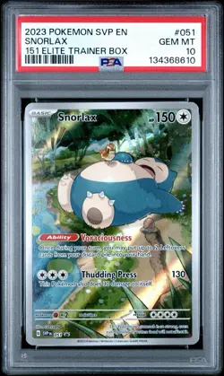 Snorlax 051 Sv: Scarlet & Violet Promo Cards Holo Gem Mint PSA 10 - Image 1
