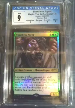 Mtg Shardless Agent. (CGC) 9Q **Judge Promo Foil** [2015] - Image 1