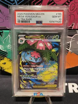 2025 POKEMON MEG EN-MEGA EVOLUTION ULTRA RARE #155 MEGA VENUSAUR EX PSA 10 - Image 1
