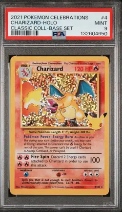 Pokemon Charizard 4/102 Celebrations Classic Collection Holo PSA 9 2021 - Image 1