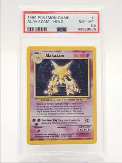 ALAKAZAM 1999 POKEMON GAME BASE SET HOLO RARE 1/102 PSA 8.5 Q5282 - Image 1