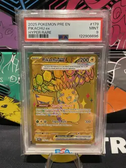 2025 POKEMON PRE EN PIKACHU EX HYPER RARE 179/131 PSA MINT 9 - Image 1