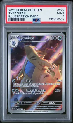2023 POKEMON PAL EN-PALDEA EVOLVED ILLUSTRATION RARE #222 TYRANITAR PSA 9 - Image 1