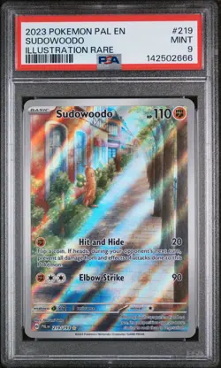 2023 POKEMON PAL EN-PALDEA EVOLVED ILLUSTRATION RARE #219 SUDOWOODO PSA 9 - Image 1