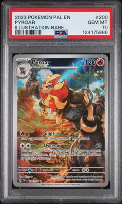 2023 POKEMON PAL EN-PALDEA EVOLVED ILLUSTRATION RARE #200 PYROAR PSA 10 - Image 1