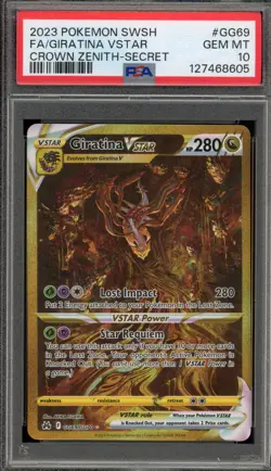Pokemon Giratina VSTAR Crown Zenith Secret Rare Full Art #GG69 PSA 10 Gem Mint - Image 1
