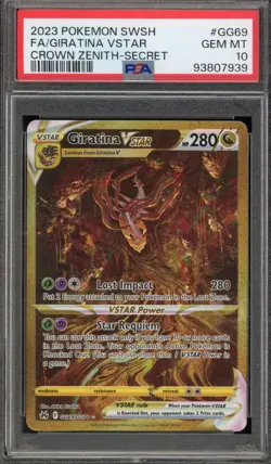Pokemon Giratina VSTAR Crown Zenith Secret Rare Full Art #GG69 PSA 10 Gem Mint - Image 1