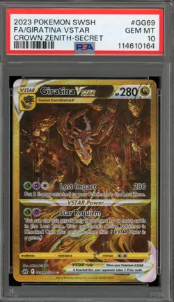 Pokemon Giratina VSTAR Crown Zenith Secret Rare Full Art #GG69 PSA 10 Gem Mint - Image 1