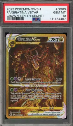 Pokemon Giratina VSTAR Crown Zenith Secret Rare Full Art #GG69 PSA 10 Gem Mint - Image 1