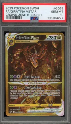 Pokemon Giratina VSTAR Crown Zenith Secret Rare Full Art #GG69 PSA 10 Gem Mint - Image 1