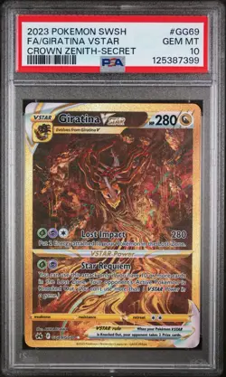Pokemon Giratina VSTAR Crown Zenith Secret Rare Full Art #GG69 PSA 10 Gem Mint - Image 1
