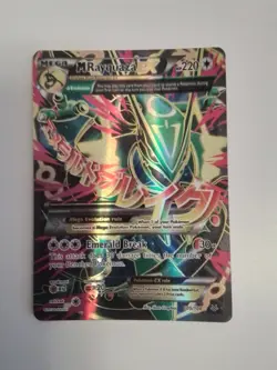 Mega M Rayquaza EX 105/108 Roaring Skies Ultra Rare Full Art Holo Pokemon Card - Image 1
