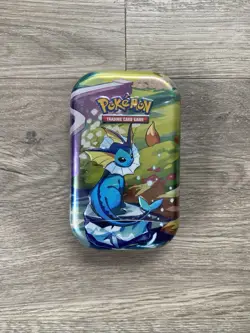 Pokemon TCG: S&V Prismatic Evolutions Vaporeon Mini Tin (2 Packs) New & Sealed ✅ - Image 1