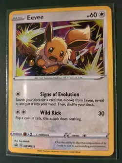 Eevee Rare Holo SWSH118 Pokemon Card Black Star Promo Near Mint! - Image 1