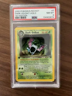 Dark Golbat 7/82 PSA 8 2000 Pokemon Team Rocket 1st Edition Holo Rare - Image 1