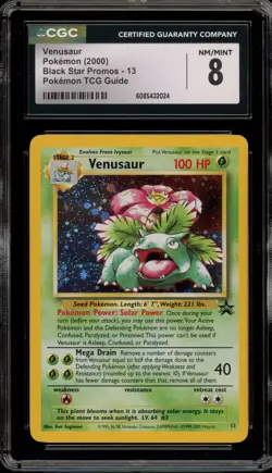 Pokemon Venusaur Game Boy TCG Guide Black Star Holo Promo #13 CGC 8 - Image 1