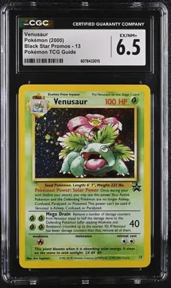 2000 POKEMON TCG GUIDE VENUSAUR #13 BLACK STAR WOTC PROMO CGC 6.5 - Image 1