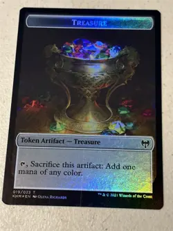 mtg foil token Angel Warrior // Treasure, 002/019, Kaldheim, unplayed - Image 2