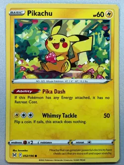 Pokemon Lost Origin Pikachu 52/196 NM/M - Image 1