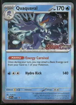 Pokemon TCG Quaquaval SVP 005 Scarlet & Violet Pre Release Promo STAFF - Image 1