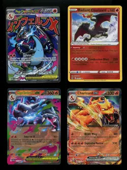 Pokemon MEGA CHARIZARD X EX Promo Radiant Lot (4) Mega Evolutions Crown Zenith A - Image 1