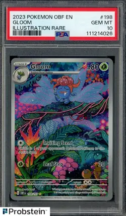 #1 2023 Pokemon OBF EN Illustration Rare #198 Gloom PSA 10 GEM MINT - Image 1