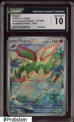 2025 Pokemon Phantasmal Flames #101/094 Flygon IR Holo CGC 10 GEM MINT - Image 1