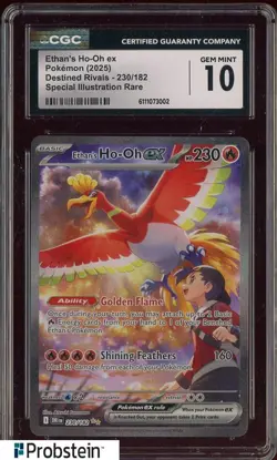 2025 Pokemon Destined Rivals #230/182 Ethan's Ho-oh Ex SIR CGC 10 GEM MINT - Image 1
