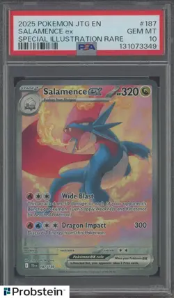 2025 Pokemon JTG En Special Illustration Rare #187 Salamence Ex PSA 10 GEM MINT - Image 1