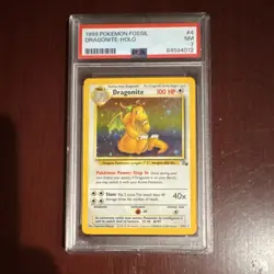 Pokemon Dragonite Fossil Holo Rare #4/62 1999 PSA 7 English - Image 1