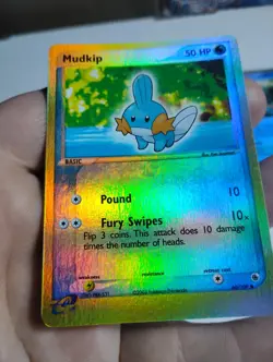 Pokemon TCG Mudkip Reverse Holo Card 60/109 EX Ruby & Sapphire 2003 MP E Reader - Image 1